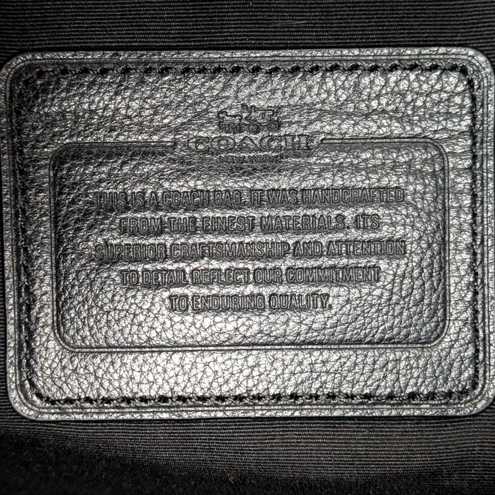 Coach Hampton F54801 Black Leather Briefcase Laptop Crossbody Bag Business Tote - Picture 15 of 16